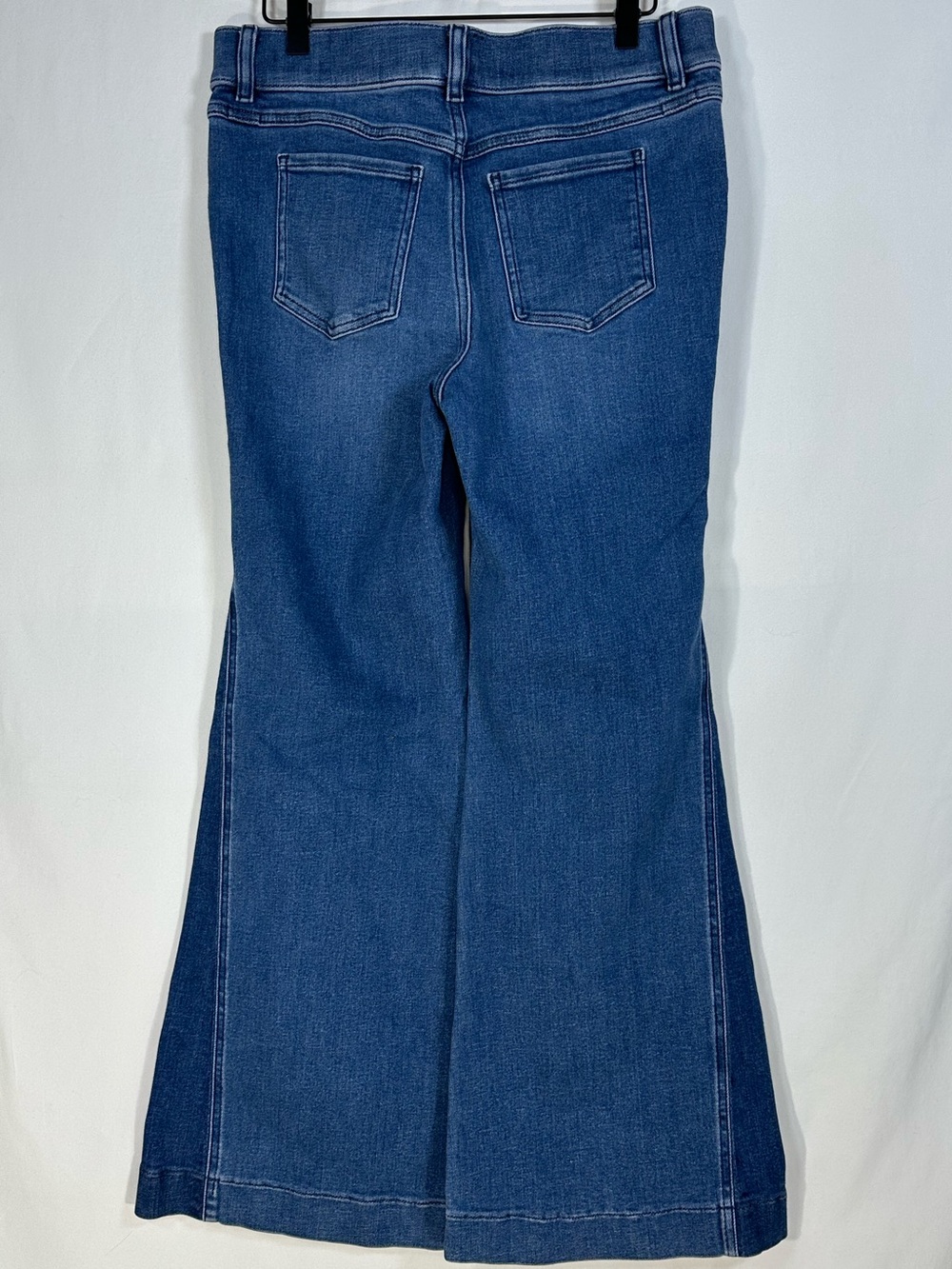 Spanx EveryWear Jeans Womens Large Blue Flare High Rise Stretch Boho Festival - Picture 2 of 9
